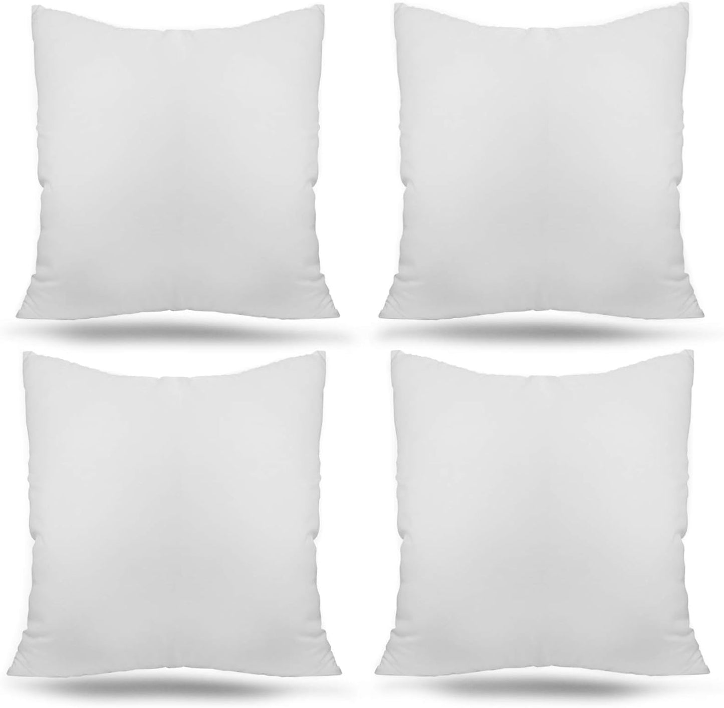 4 Pack 18" X 18" Hypoallergenic Throw Pillow Inserts 