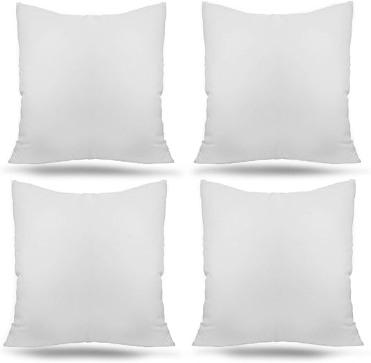 4 Pack 18" X 18" Hypoallergenic Throw Pillow Inserts 