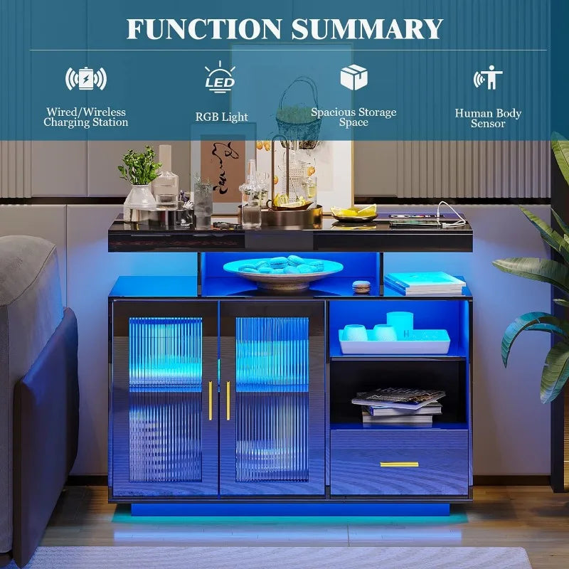 39.4" LED Wireless Charging Cabinet 